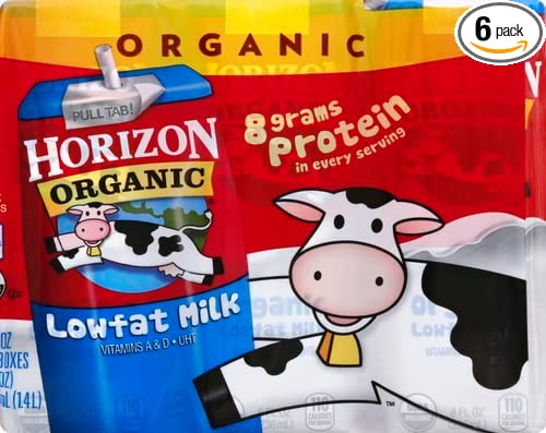 Horizon Organic Shelf-Stable 1% Low Fat milk Boxes, Chocolate.